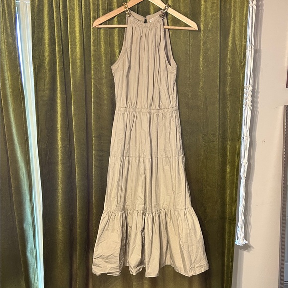 Michael Kors Halter Midi Dress w/ Necklace - Picture 2 of 16